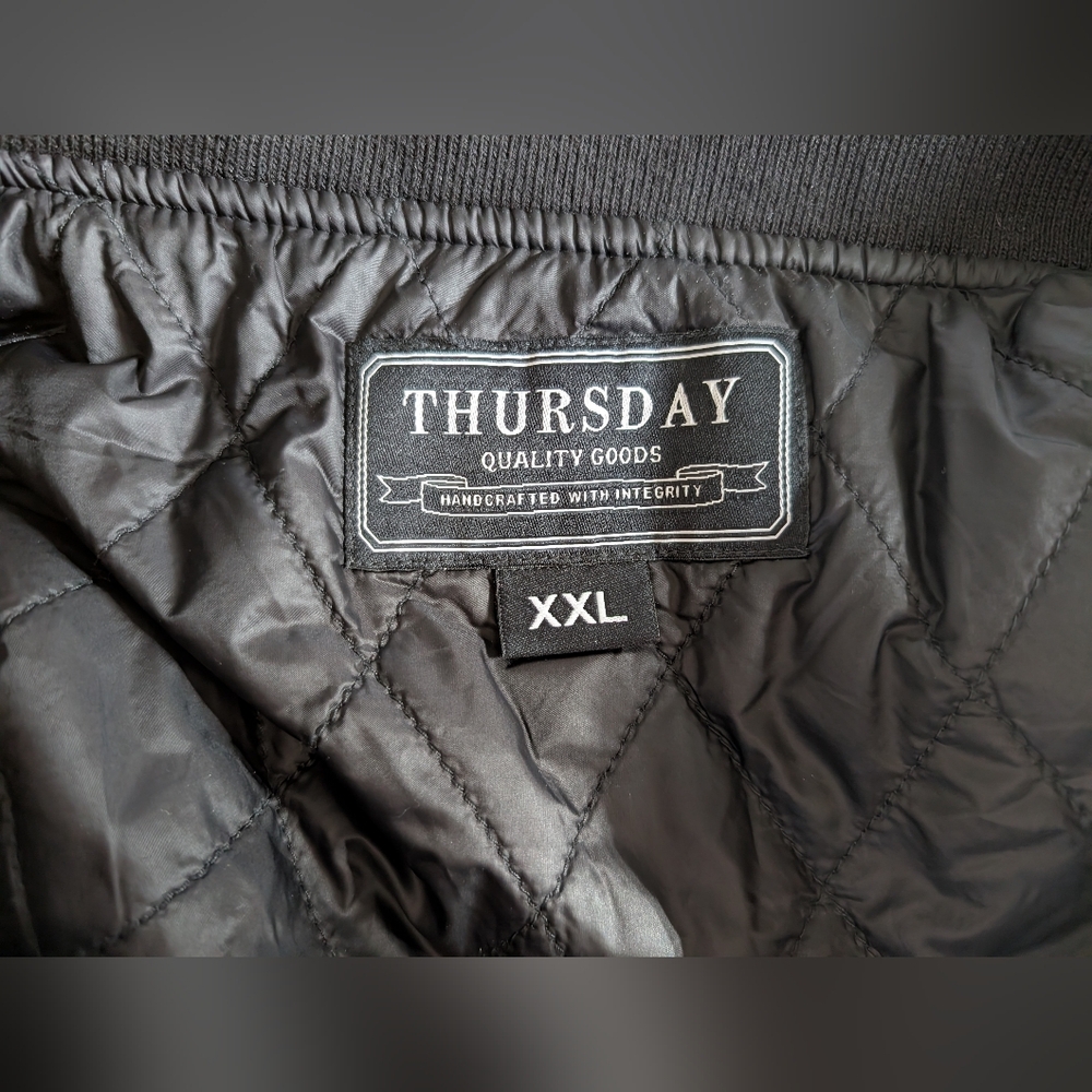 Men's Thursday Boot Company Black Bomber Jacket XXL 2XL - Picture 3 of 10